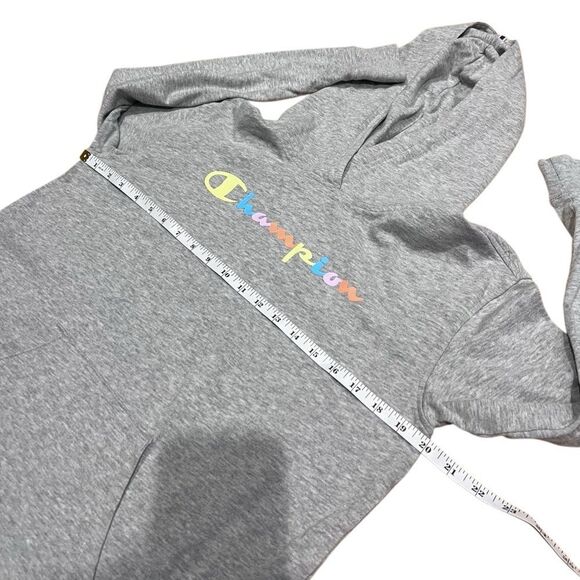 Champion Light Gray Hoodie with Colorful Logo Size Small - Picture 11 of 16